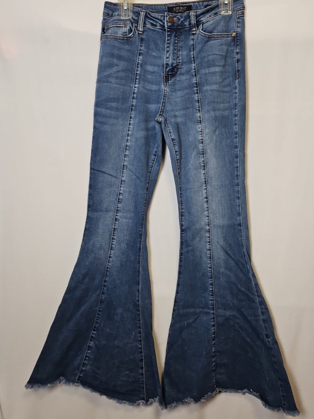 Judy Blue Jeans Los Angeles Womens 9/29 Super Flare Fit Center Seam Raw Hem